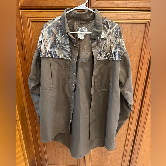 Drake Waterfowl Mens Large Long Sleeve 2-tone REALTREE MAX-5  Button Down - Picture 1 of 6